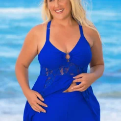Cross Strap Plus Size Lace Stitching Swimdress And Shorts 9 Cross Strap Plus Size Lace Stitching Swimdress And Shorts -Rosewe Online Store 262932 P 16206104186684