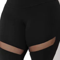 Mesh Stitching Plus Size Mid Waist Swim Shorts