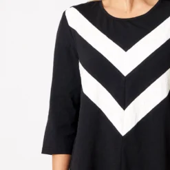 Chevron Print 3/4 Sleeve Round Neck T Shirt 9 Chevron Print 3/4 Sleeve Round Neck T Shirt -Rosewe Online Store 276264 P 16282233256884