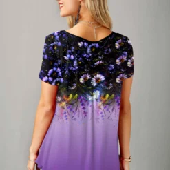 Button Detail Floral Print Short Sleeve T Shirt 6 Button Detail Floral Print Short Sleeve T Shirt -Rosewe Online Store 277097 P 1624349348277 scaled