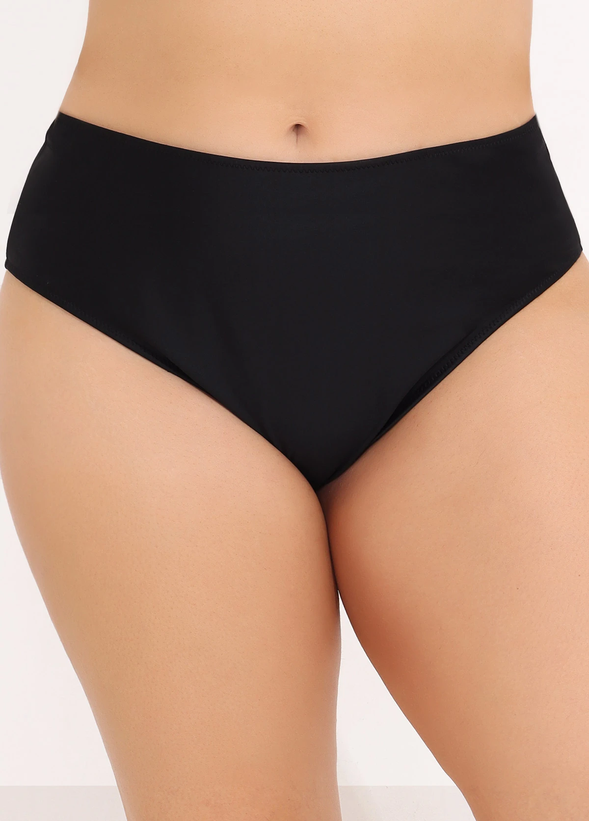 Black Plus Size High Waisted Swimwear Panty 1 Black Plus Size High Waisted Swimwear Panty