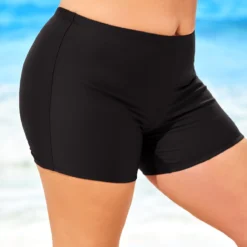 Black Plus Size High Waisted Swimwear Shorts 5 Black Plus Size High Waisted Swimwear Shorts -Rosewe Online Store 291653 P 16733127381612