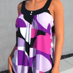 Printed Multi Color Round Neck Tank Top 5 Printed Multi Color Round Neck Tank Top -Rosewe Online Store 299934 P 1646894720203