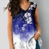 Lace Stitching V Neck Multi Color Tank Top