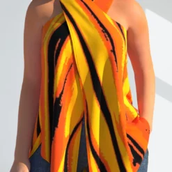 Striped Cross Halter Ginger Tank Top