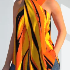 Striped Cross Halter Ginger Tank Top -Rosewe Online Store 307380 P 1656674114045