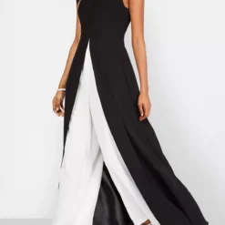 Plus Size Overlay Black Contrast Jumpsuit -Rosewe Online Store 310085 P 1658799359686