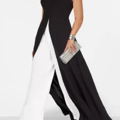 Plus Size Overlay Black Contrast Jumpsuit -Rosewe Online Store 310882 P 1659679287641