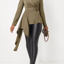 Asymmetry Dark Grey Marl Long Sleeve Blouse -Rosewe Online Store 312007 P 16659717407932