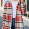 Plus Size Multi Color Plaid Long Sleeve Coat