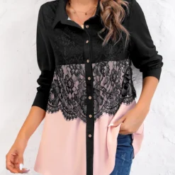 Plus Size Long Sleeve Shirt Collar Blouse -Rosewe Online Store 317495 P 16730871800163