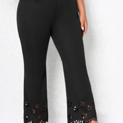 Black Plus Size Burn Out Printing Pants 5 Black Plus Size Burn Out Printing Pants -Rosewe Online Store 323635 P 16787616808532