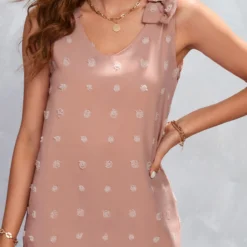 Dusty Pink V Neck Lightweigh Tank Top