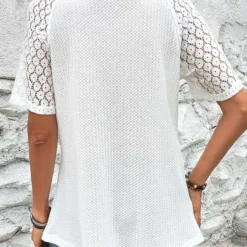 Plus Size Short Sleeve V Neck T Shirt -Rosewe Online Store 326401 P 16801515725524