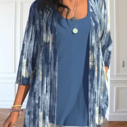 Scoop Neck Tank Top And Dusty Blue Cardigan -Rosewe Online Store 327729 P 1677212071108 1