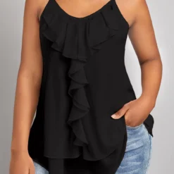 Black Scoop Neck Strappy Camisole Top 15 Black Scoop Neck Strappy Camisole Top -Rosewe Online Store 329155 P 16787064635104