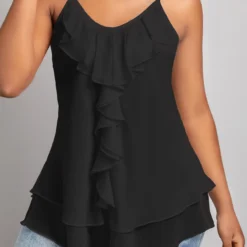 Black Scoop Neck Strappy Camisole Top 11 Black Scoop Neck Strappy Camisole Top -Rosewe Online Store 329155 P 16787064638140
