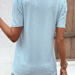 Light Blue Square Neck Hole T Shirt 8 Light Blue Square Neck Hole T Shirt -Rosewe Online Store 329930 P 16818069130991