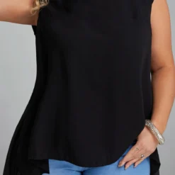 Black Plus Size Breathable Short Sleeve T Shirt -Rosewe Online Store 333140 P 16850858777903
