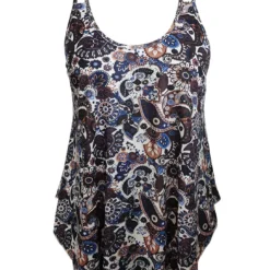 Tribal Print Asymmetry Dark Camel Camisole Top 5 Tribal Print Asymmetry Dark Camel Camisole Top -Rosewe Online Store 335547 P 1685698668052