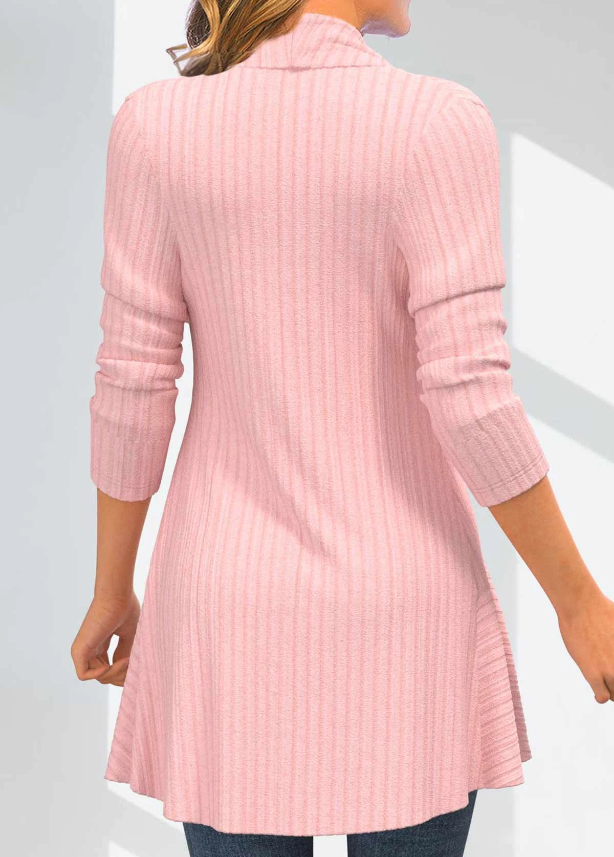 Plaid Fake 2in1 Pink Square Neck T Shirt 2 Plaid Fake 2in1 Pink Square Neck T Shirt - Image 2