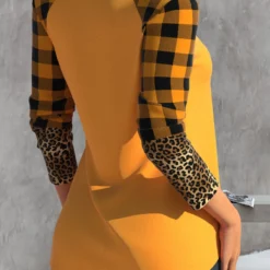 Halloween Print Patchwork Orange Round Neck T Shirt -Rosewe Online Store 340828 P 1694067645085 1